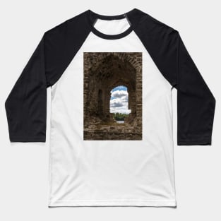 River and clouds through ruins of Koknese Castle Baseball T-Shirt